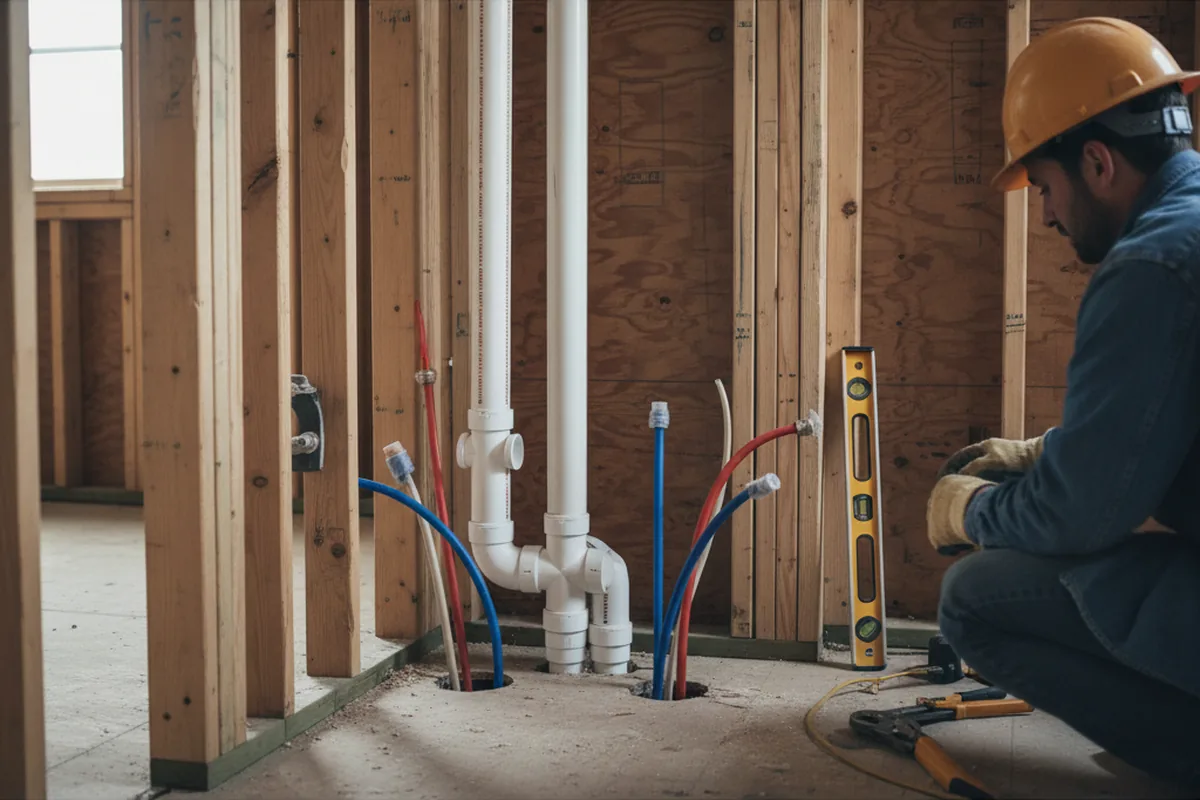 Drain and supply rough-in during Drain Cleaning in Christoval